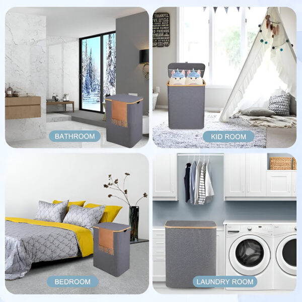 LaundryEase™ - Καλάθι ρούχων με τρία διαμερίσματα - Image 2