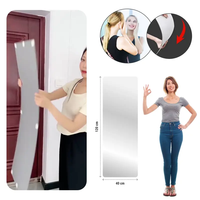 MirrorFlex™ ευέλικτος αυτοκόλλητος ακρυλικός καθρέφτης 120 x 40 cm