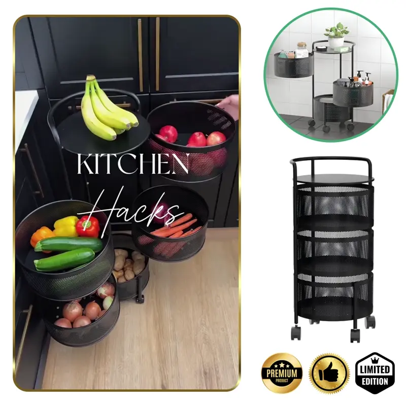 SpinRack™ - Περιστρεφόμενος διοργανωτής από μέταλλο με 3 επίπεδα